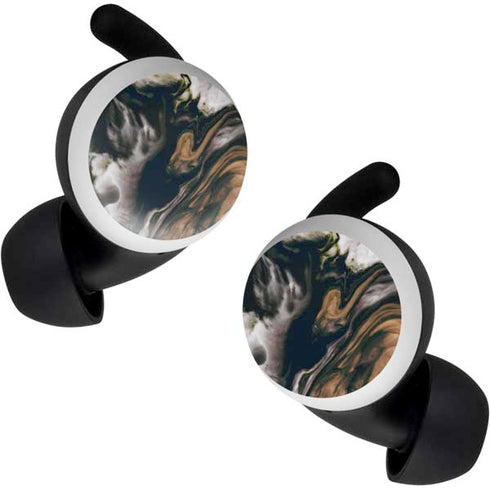 Copper and Black Marble Ink Google Pixel Buds Skin